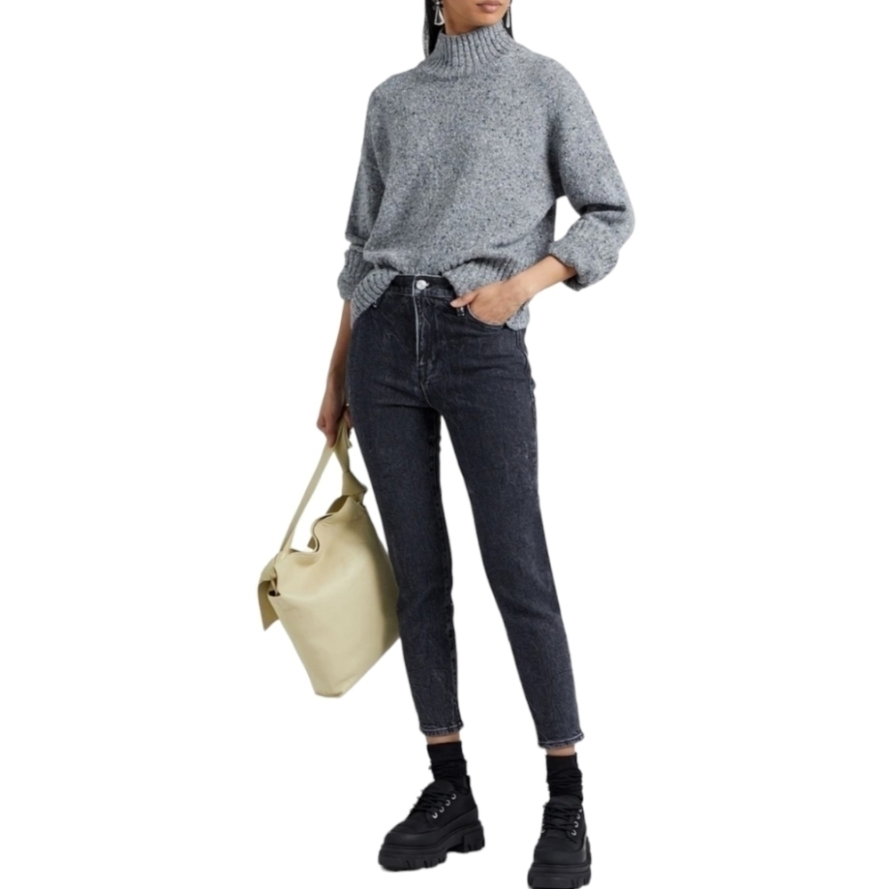 FRAME Ali High-Rise Cigarette Jeans, Size 32, Black, NWT